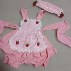 Shirley Temple いちごエプロンワンピース　カチューム　ロンパースのサムネイル