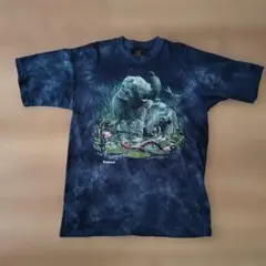 Churinga　象 プリント Tシャツ ネイビー