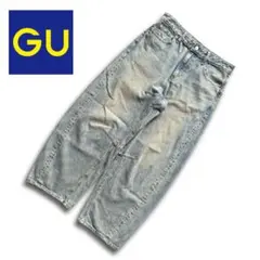 【プチプラ✨】GUバレルレッグジーンズ 丈短め Lサイズ