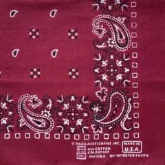 RN13960 バンダナ ヴィンテージ ジェイアダムス ペイズリー 赤紫 あずき