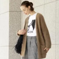 BEAUTY&YOUTH ヘアリーノーカラーミドルカーディガン