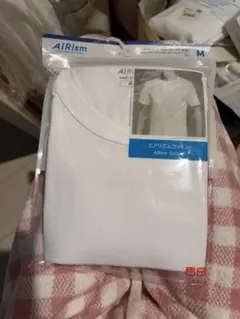 【新品未使用】ユニクロ　エアリズム　コットン　クルーネックTシャツ　半袖Mサイズ