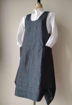 大島紬リメイクワンピース ジャンパースカート 【Mサイズ】