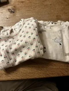 H&M 花柄長袖Tシャツ等　2枚セット　92cm