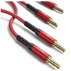 JSAUX AUXケーブル 2本セット 1.2m 新品 高音質 ナイロン編みのサムネイル