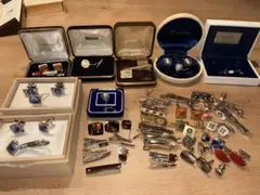 【まとめ売り】タイピン カフス シルバー 本真珠