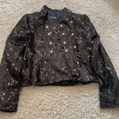 スパンコール 黒ジャケット ビーズ付き　新品　韓流　アイドル　仮装　パーティ