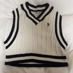 U.S. POLO ASSN. ケーブルニットベスト キッズFサイズ