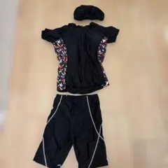 【新品未使用】スポーツ用水着セット ブラック カラフル