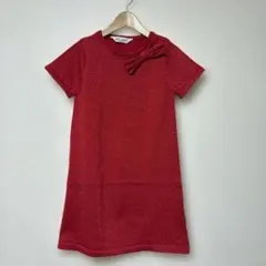 H&M 赤 リボン付き ワンピース