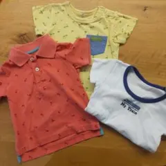 90cm半袖ポロシャツ Tシャツ 3枚