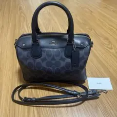 COACH コーチ ハンドバッグ 2way ミニボストンバッグ ネイビー