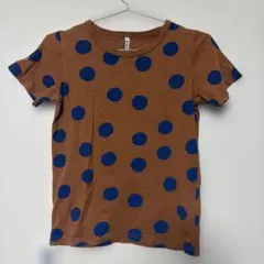 maaroo ドット柄 Tシャツ ブラウン キッズのサムネイル