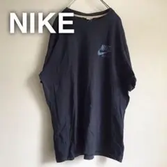 NIKE ナイキ　胸プリント　Tシャツ タグなし　L相当　ネイビー　ワンポイント