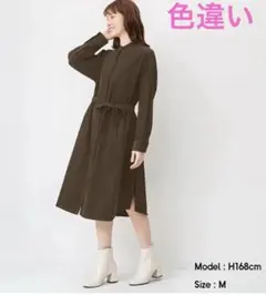 GU コーデュロイシャツワンピース(長袖)