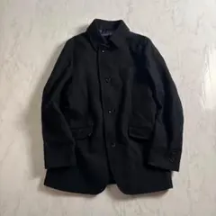美品　コムサメン　ウール　ピーコート　Ｍ　黒　アウター