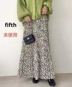 【未使用】★fifth フィフス レオパードプリーツスカート アイボリー M