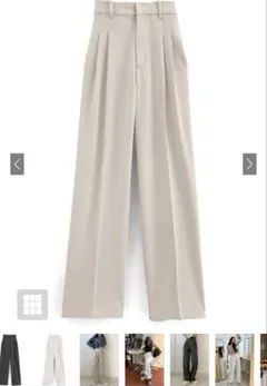 GRL タックセンタープレスストレートワイドパンツ[ai36]