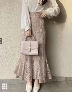 GLR 花柄レースマーメイドスカート[nh54] ベージュ