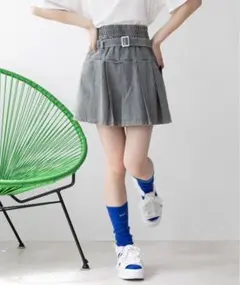 レピピアルマリオ　ライトデニムプリーツスカート　S