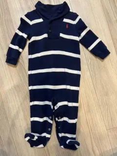 【美品】ラルフローレン　ロンパース ネイビーとホワイト　75cm