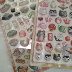 BONBON DROP シール ニャンコと和風食べ物2枚セット