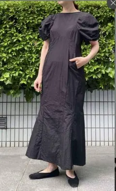 styling ペプラムデザインパフスリーブワンピースのサムネイル