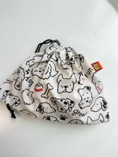 白黒Dog巾着