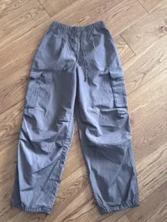 GU グレーパラシュートカーゴパンツ ウエストゴムとドローストリング仕様