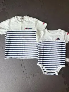 miki house ストライプ Tシャツ・ロンパースセット