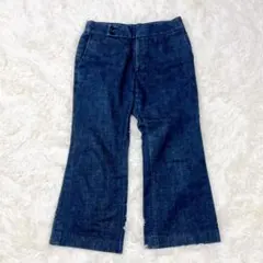 コムデギャルソン クロップド デニムパンツ フレア 濃紺 M 美品 コットンのサムネイル
