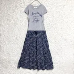 【イーハイフンワールドギャラリー】 ドッキングワンピース 半袖 花柄フレア 夏のサムネイル
