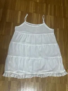 ホワイト レース付き キャミソール