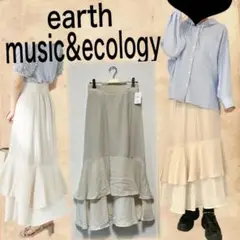 earth music&ecology♡バイカラーラッフルヘムスカート