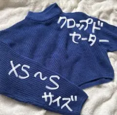 【H&M】青 ニット クロップド丈 セーター