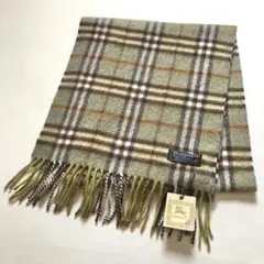 未使用タグ付き　Burberrys カシミヤ　100% イングランド製　オリーブ