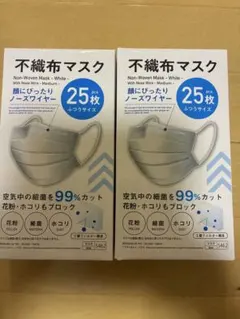不織布マスク　25枚　2箱　ふつうサイズのサムネイル