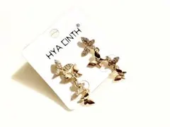 新品★揺れるバタフライピアス バタフライパヴェピアス 4連バタフライピアス 蝶