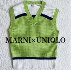 MARNI×UNIQLO ポップコーンニットVネックベスト Sサイズ グリーン