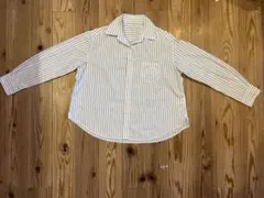 earth music&ecology 白紺ストライプ柄　シャツ