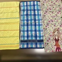 内野ブランドタオル　3枚　ベネトン　ラコステほかのサムネイル