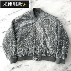 未使用級✨　23AW　ZARA　スパンコールジャケット　ブルゾン　シルバー　XL