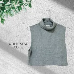 WHITE STAG【L〜 XL】グレー タートルネック タンクトップ 重ね着