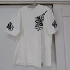爆烈爛漫娘 Tシャツ 侍 スカル 翼 ホワイト 44のサムネイル