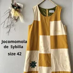 ホコモモラ✲パッチワークワンピース ノースリーブ 毛90% サイズ42