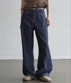 UNE MANSION ワイドデニムパンツ ダークブルー