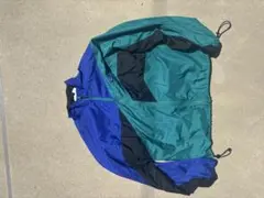 NIKE ナイロンジャケット 青/緑/黒　90s 銀タグ　配色　短丈