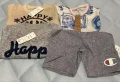 未使用　80サイズまとめ売り4枚セット　裏起毛長袖トレーナ2枚半袖1枚パンツ1枚