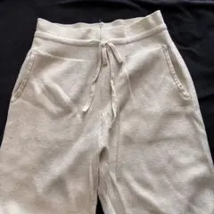 UNIQLO ウォッシャブルニットリブパンツ　ナチュラル　L