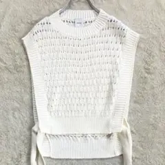 極美品・近年・完売品✨Spick&Span　コットンリリヤーン地柄ニットベスト